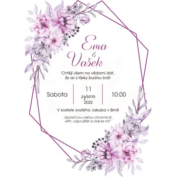 Svatební dekorace Svatební oznámení - A6 - S017