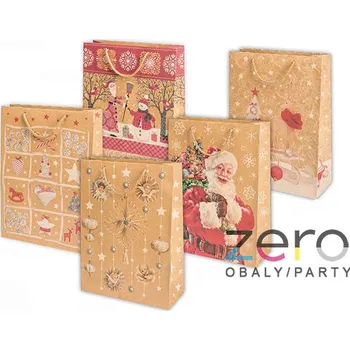 Dárková taška Taška papírová dárková 29x40x12 cm (eko) - vánoční (mix 1)