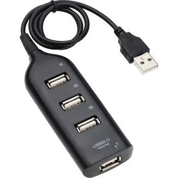 USB hub Vysokorychlostní mini USB rozbočovač se 4 porty - Černá