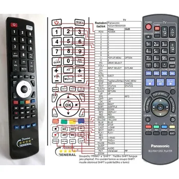 Dálkový ovladač PANASONIC N2QAYB000509 - kompatibilní značkový dálkový ovladač General