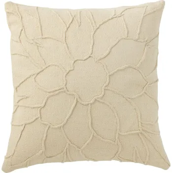 Dekorativní polštářek Béžový polštář s květinou Flower - 43*10*43 cm