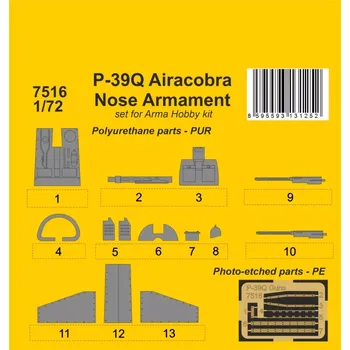 Plastikový model CMK 1/72 P-39Q Airacobra Nose Armament (ARMA H.)
