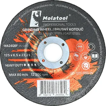 Brusný kotouč Brusný kotouč Molatool Profi 125 x 6,5 x 22,2 mm
