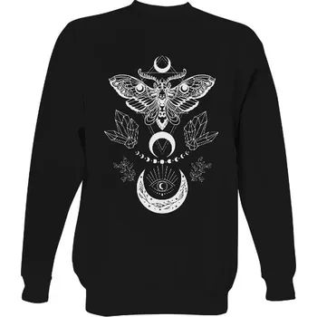 Pánská mikina Mikina bez kapuce Unisex s potiskem BOHO motýl s měsícem pánské