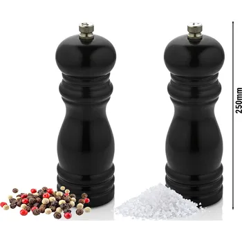 Mlýnek na koření G.Gastro (2 Kusy) Dřevěné mlýnky na sůl a pepř - výška: 14 cm