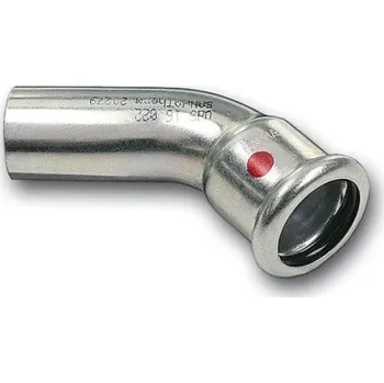 rozdělovač topení Sanha THERM 24040 oblouk 45°, 42mm, s konci na vnitřní a vnější lisování, topení, uhlíková ocel