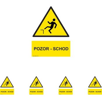 Walteco Pozor - schod 210x297mm, formát A4, samolepka Množství: 5 ks