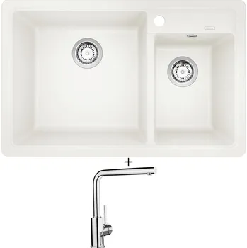 Kuchyňský dřez Granitový dřez SET Blanco LEGRA 8 bílá 526226 + Blanco MILA chrom 519414