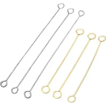 Materiál na výrobu šperku Ketlovací jehly s dvojitým očkem - 1Ks+B - 21mm / Nerez SL / 1Ks