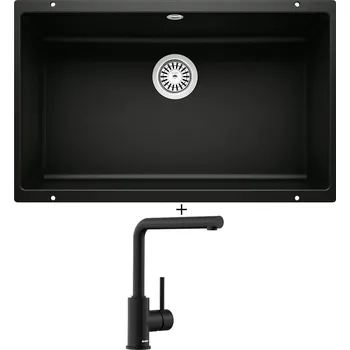 Dřez pod desku SET Blanco ROTAN 700 U černá 526099 + Blanco MILA černá matná 526657
