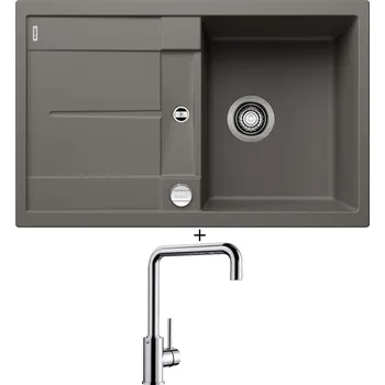 Granitový dřez Granitový dřez SET Blanco METRA 45 S šedá vulkán + excentrické ovládání + Blanco MILI chrom 519413