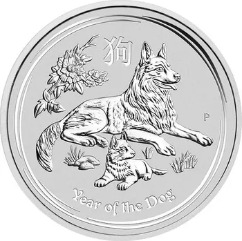 Stříbrná investiční mince Lunární série II 1 Oz Rok Psa 2018 31,1 g