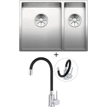 Nerezový dřez Nerezový dřez SET Blanco CLARON 340/180-IF nerez hedvábný lesk 521607 + Deante NEO LUNO BOC B720 nerez