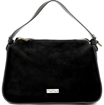 Kabelka Kožená kufříková kabelka MiaMore 01-066 černá