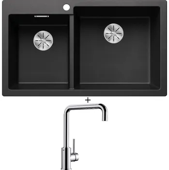 Granitový dřez Granitový dřez SET Blanco PLEON 9 antracit 523057 + Blanco MILI chrom 519413