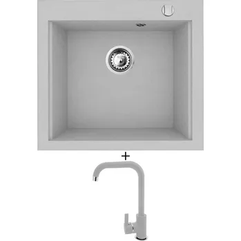 Granitový dřez Granitový dřez SET Pyramis SIROS (57x51,5) 1B šedá + Pyramis SILVIO šedá