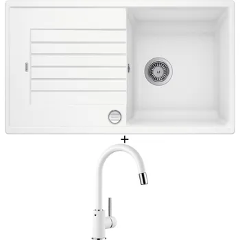 Granitový dřez Granitový dřez SET Blanco ZIA 5 S bílá s excentrem + Blanco MIDA-S bílá 521457