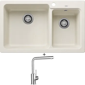 Granitový dřez Granitový dřez SET Blanco NAYA 8 bílá soft 527130 + Blanco MILA chrom 519414
