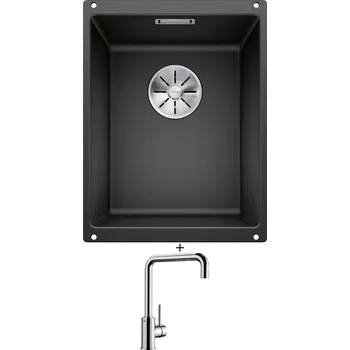 Granitový dřez Dřez pod desku SET Blanco SUBLINE 320-U antracit 523406 + Blanco MILI chrom 519413