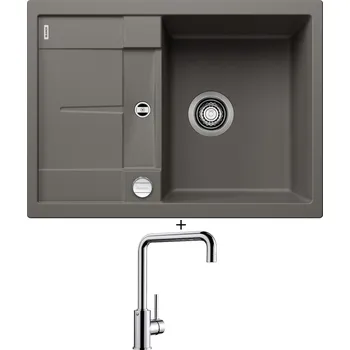 Granitový dřez Granitový dřez SET Blanco METRA 45 S Compact šedá vulkán + excentrické ovládání + Blanco MILI chrom 519413