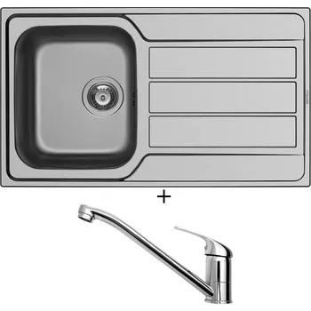 Nerezový dřez Nerezový dřez SET Pyramis ATHENA (86x50) 1B 1D nerez + Pyramis ASALIA chrom