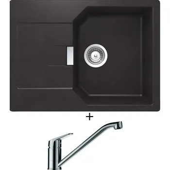 Granitový dřez Granitový dřez SET Schock MANHATTAN D-100S Nero + Schock EVINAS 577000 nerez