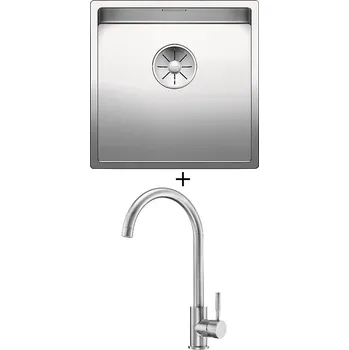 Nerezový dřez Dřez pod desku SET Blanco CLARON 400-U nerez hedvábný lesk 521573 + Deante LIMA BBM F62M nerez