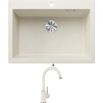 Granitový dřez Granitový dřez SET Blanco PLEON 8 bílá soft 527140 + Blanco MIDA bílá soft 526966