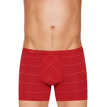 Trenýrky Pánské boxerky s delší nohavičkou a podélným proužkem vzor 74 Fabio Barva/Velikost: vínová světlá / M/L