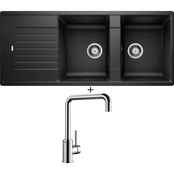 Granitový dřez SET Blanco ZIA 8 S černá 526027 + Blanco MILI chrom 519413