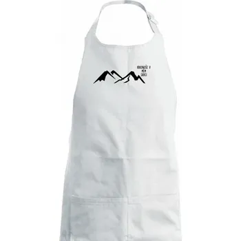 Kuchyňská zástěra Krkonoše v mém srdci - Dětská zástěra na vaření - Univerzální velikost ( Bílá )
