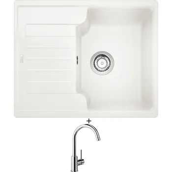 Kuchyňský dřez Granitový dřez SET Blanco ZIA 40 S bílá 516922 + Blanco MIDA chrom 517742