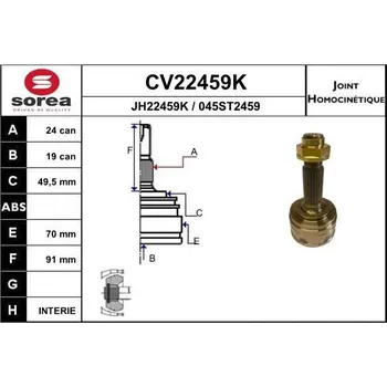 Autodíl Sada kloubů, hnací hřídel EAI CV22459K