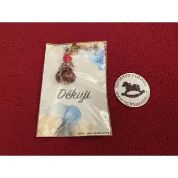 HandMade by VeJa Dárková karta - Děkuji s přívěškem