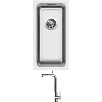 Nerezový dřez Nerezový dřez SET Sinks BLOCK 220 V 1mm kartáčovaný + Laveo BONA BAB 269D nerez