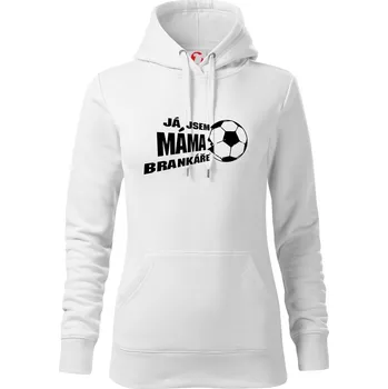 Dámská mikina Já jsem táta - máma brankáře - fotbal - Mikina dámská Cape s kapucí - XL ( Bílá )