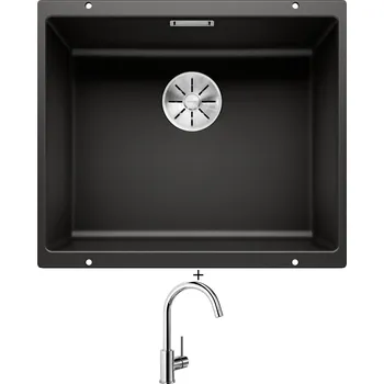 Granitový dřez Dřez pod desku SET Blanco SUBLINE 500 U černá 525995 + Blanco MIDA chrom 517742
