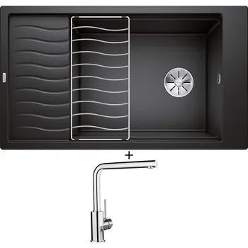 Granitový dřez Granitový dřez SET Blanco ELON XL 8 S antracit 524870 + odkapová mřížka + Blanco MILA chrom 519414