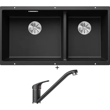 Granitový dřez Dřez pod desku SET Blanco SUBLINE 480/320-U antracit 523584 + Blanco DARAS antracit 517721