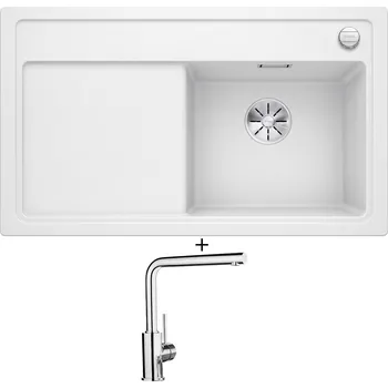 Granitový dřez Granitový dřez SET Blanco ZENAR 45 S bílá 523788 + Blanco MILA chrom 519414