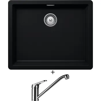 Granitový dřez Dřez pod desku SET Schock GREENWICH N-100L U Puro + Schock COSMO 525001 chrom