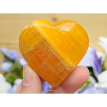 Přírodní kámen Oranžový kalcit srdce z Pákistánu 92g