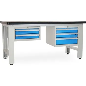 Dílenský stůl Dílenský stůl Solid MDF-23, 180 cm, 2 závěsné boxy, černá