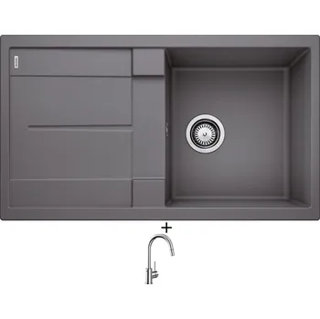 Granitový dřez Granitový dřez SET Blanco METRA 5 S šedá skála 518872 + Blanco MIDA-S chrom 521454