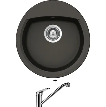 Granitový dřez Granitový dřez SET Schock MANHATTAN R-100 Asphalt + Schock COSMO 525001 chrom