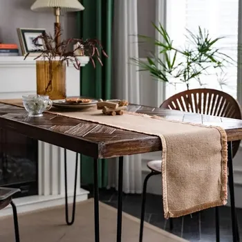 Vánoční dekorace Vánoční běhoun v bohémském stylu s třásněmi - 13,30 x 220 cm