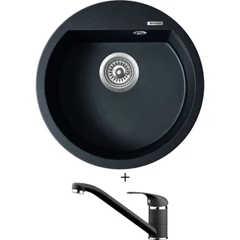 Granitový dřez Granitový dřez SET Pyramis ALAZIA (O51) 1B černá + Pyramis ASALIA černá