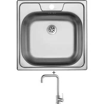 Kuchyňský dřez Nerezový dřez SET Sinks CLASSIC 480 M nerez matný + Laveo BONA BAB 265D nerez