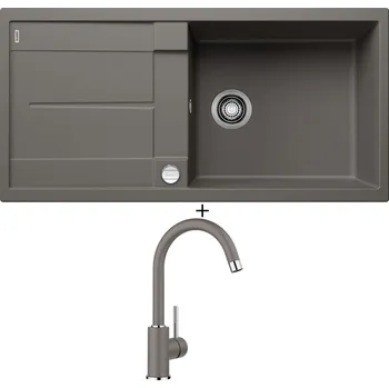 Granitový dřez Granitový dřez SET Blanco METRA XL 6 S šedá vulkán + excentrické ovládání + Blanco MIDA šedá vulkán 526965
