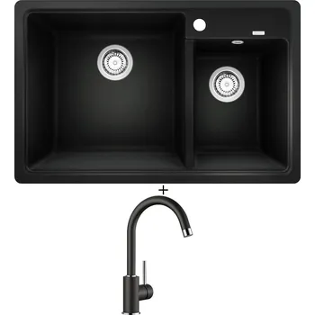 Granitový dřez Granitový dřez SET Blanco LEGRA 8 černá 526223 + Blanco MIDA černá 526145